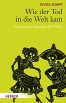 Buchcover: Wie der Tod in die Welt kam - Mythen und Legenden der Völker: Schwarzer Scherenschnitt: der Tod tanzt und spielt Gitarre.